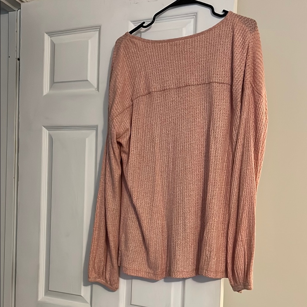 Pink Ribbed Knit Sweater - Picture 5 of 6